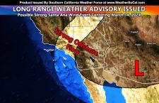Long Range Weather Advisory Issued: Possible Strong Santa Ana Wind Event Within a Week