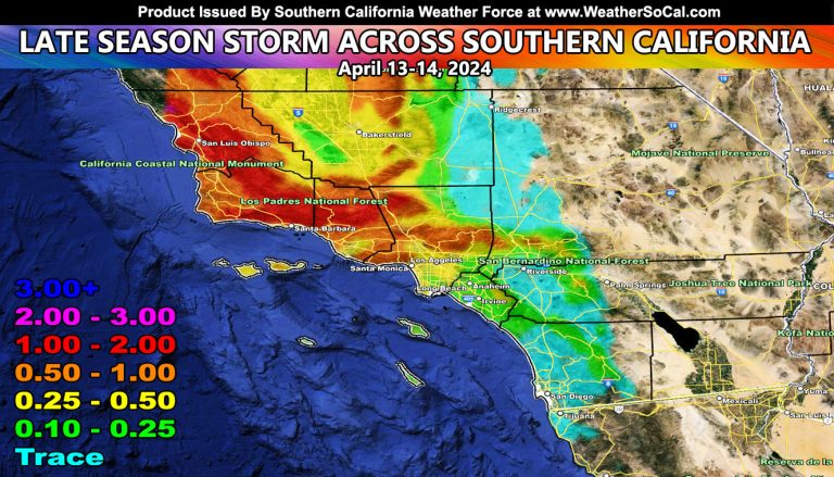 Final Forecast: Late Season Storm To Sweep Across Southern California This Weekend; Rain, Snow, and Wind Maps