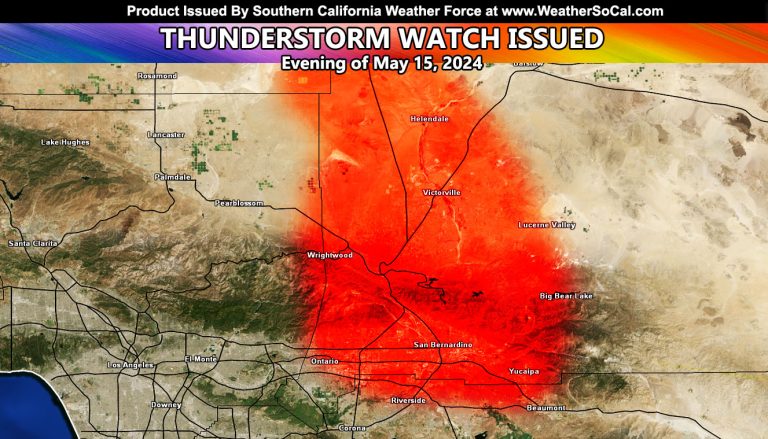 Thunderstorm Watch Issued for the High Desert Metro, Cajon Pass, and Northern Inland Empire for May 15, 2024