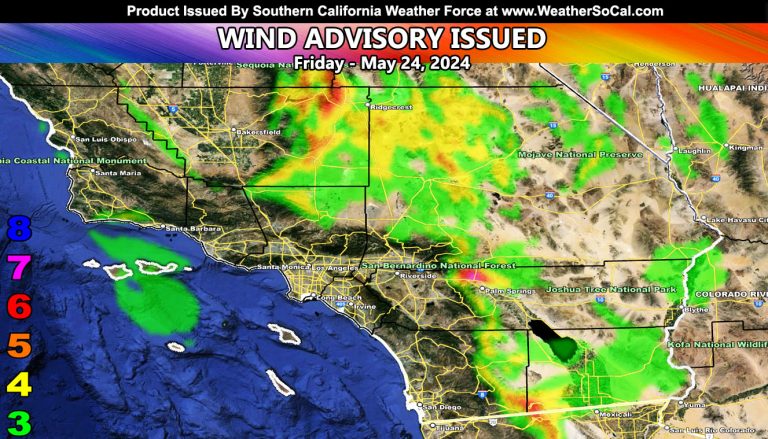 Wind Advisory Issued for Travel into the Southern California Deserts for Friday, May 24, 2024